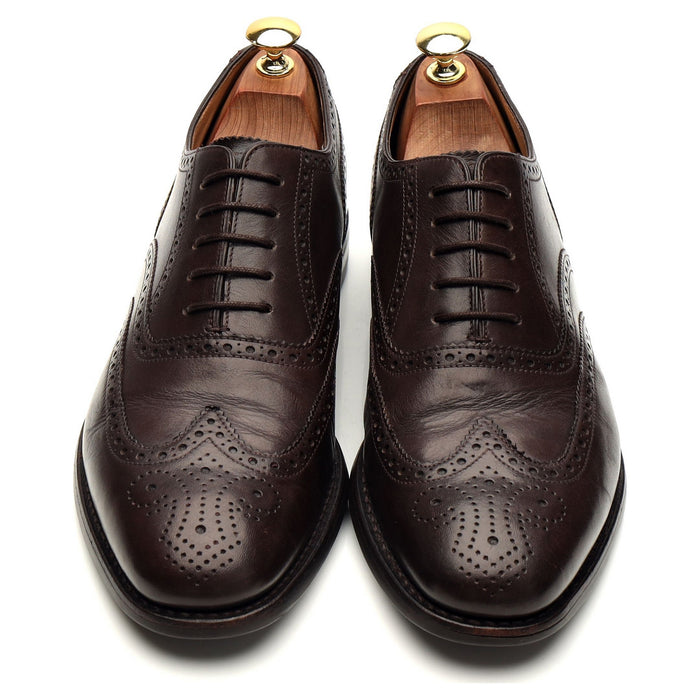 '6018' Dark Brown Leather Oxford Brogues UK 8.5 F