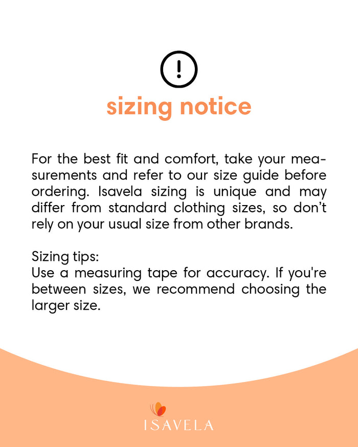 Isavela Sizing Notice