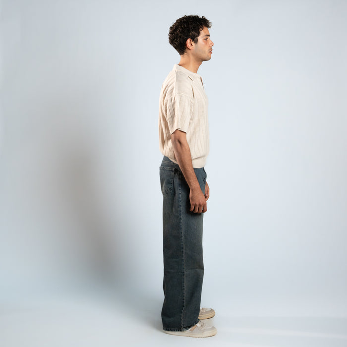 Bucks Ribbed Knitted Polo Boxy Fit