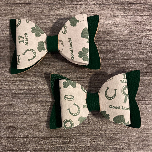 Good Luck Faux Leather Bow Set    earring Daydreamer Creations- Tilden Co.