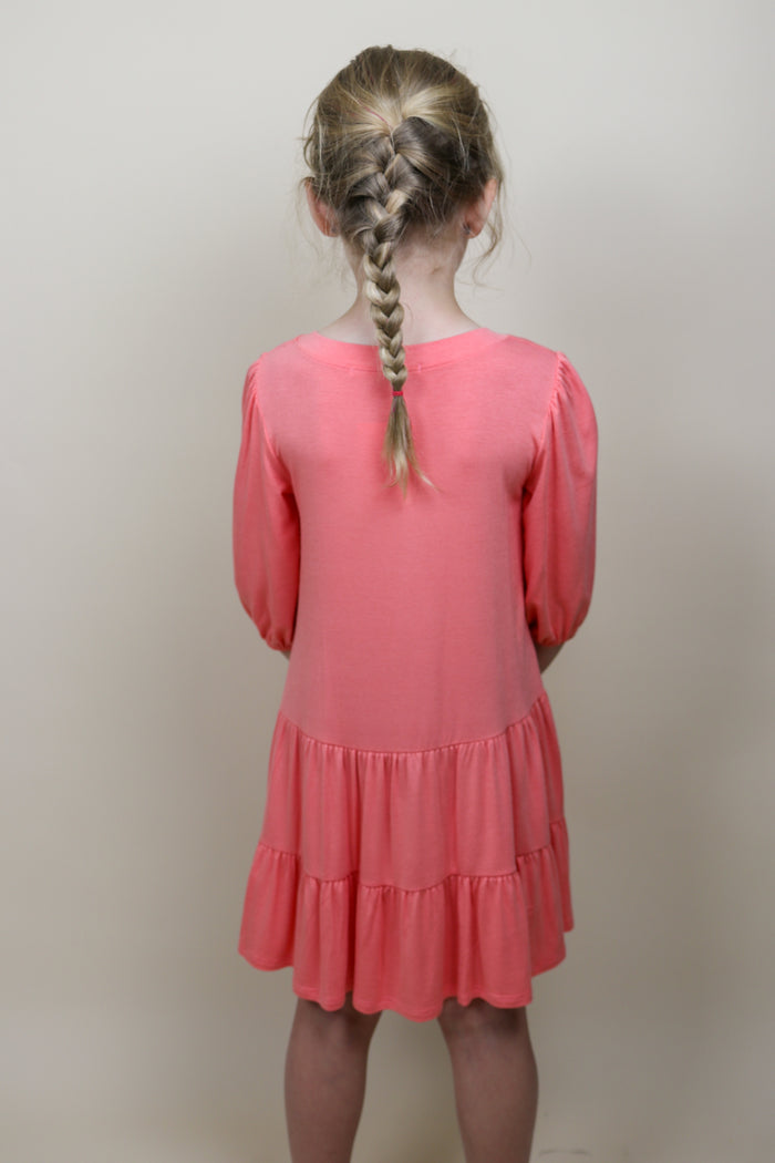 Kids Solid Tier Dress Girl's Dress Chris and Carol- Tilden Co.