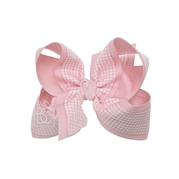 LAYERED GINGHAM/GROSGRAIN BOW ON CLIP - Premium Hair Bows from Beyond Creations, LLC - Just $11.95! Shop now at Pat's Monograms