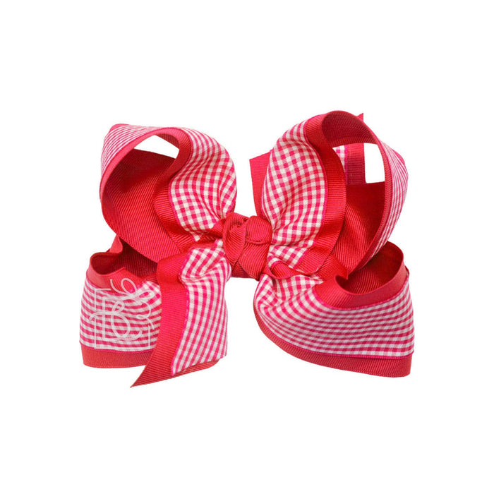 LAYERED GINGHAM/GROSGRAIN BOW ON CLIP - Premium Hair Bows from Beyond Creations, LLC - Just $11.95! Shop now at Pat's Monograms
