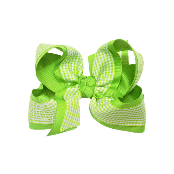 LAYERED GINGHAM/GROSGRAIN BOW ON CLIP - Premium Hair Bows from Beyond Creations, LLC - Just $11.95! Shop now at Pat's Monograms