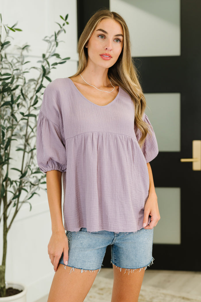 Pleasantly Perfect Bubble Sleeve Peasant Blouse Blouses Ave Shops- Tilden Co.